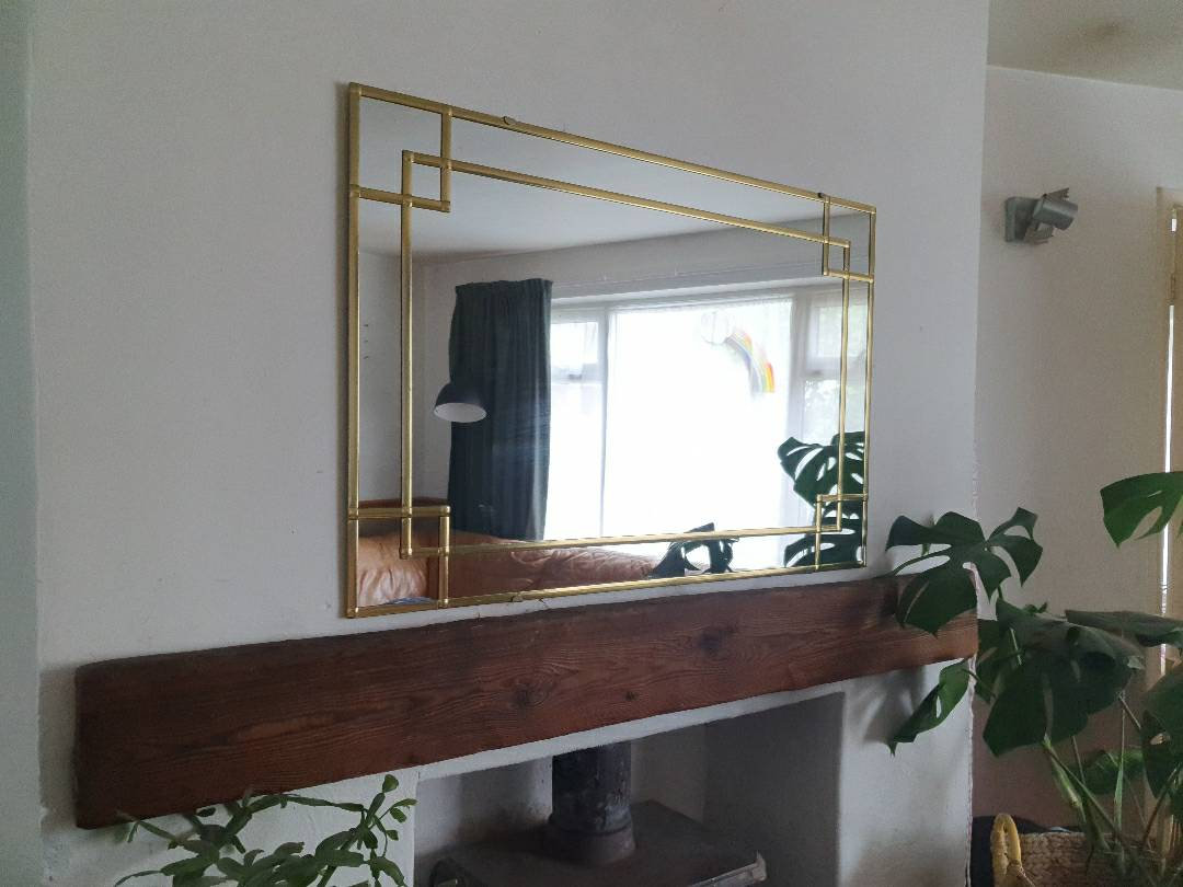 Elegant Gold Leaded Mirror Handmade by Catfish Glass Boho Etsy UK