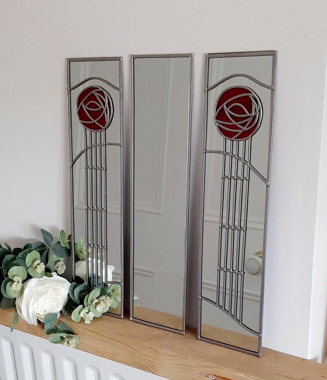 Simple 10x40cm Lead framed Catfish Glass Mirror Ideal to Etsy