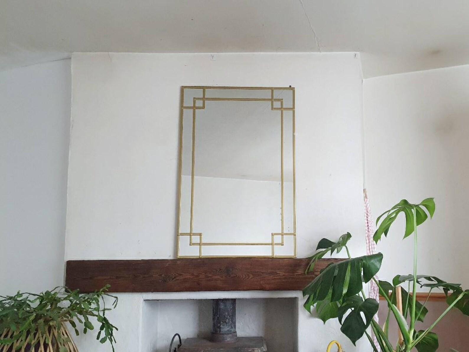 Elegant Gold Leaded Mirror Handmade by Catfish Glass Boho Etsy
