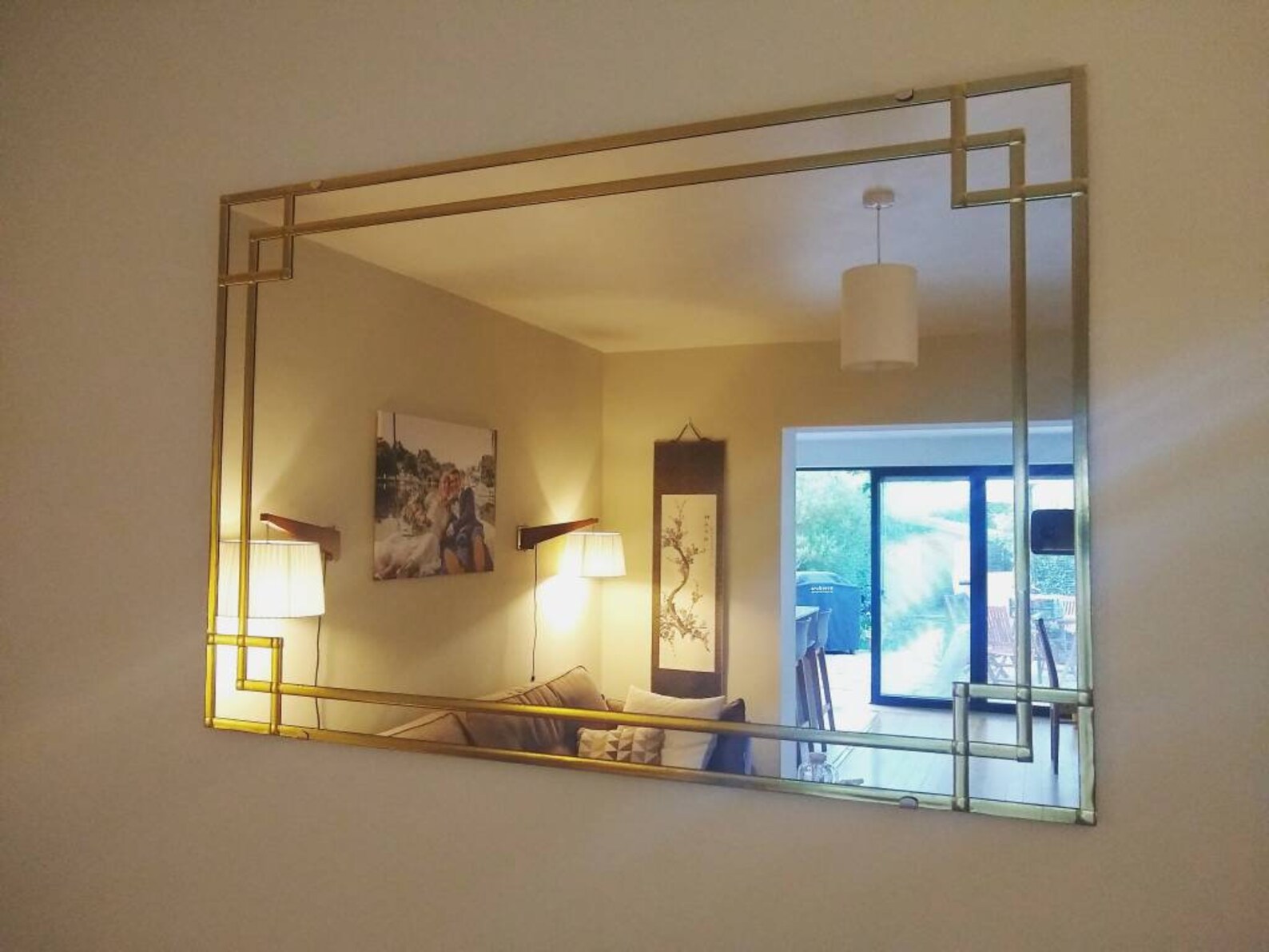 Elegant Gold Leaded Mirror Handmade by Catfish Glass Boho Etsy UK