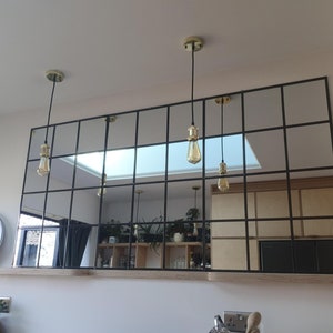 Very Large Industrial leaded Window Mirror 6ftx3ft handmade by Catfish Glass. 3 piece image 6