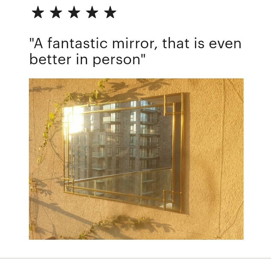 Elegant Gold Leaded Mirror Handmade by Catfish Glass Boho Etsy UK