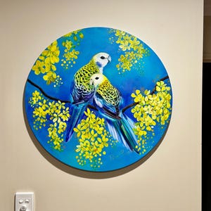 Rosella parrot painting. Australian wall art