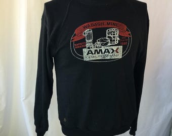 Black pullover sweatshirt. Amax. Wabash mine.