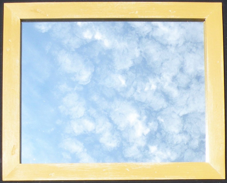 Honey Mustard Yellow Rustic Painted Mirror Primitive Style