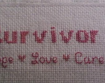 Breast Cancer Awareness Cross Stitch Pattern for Towels