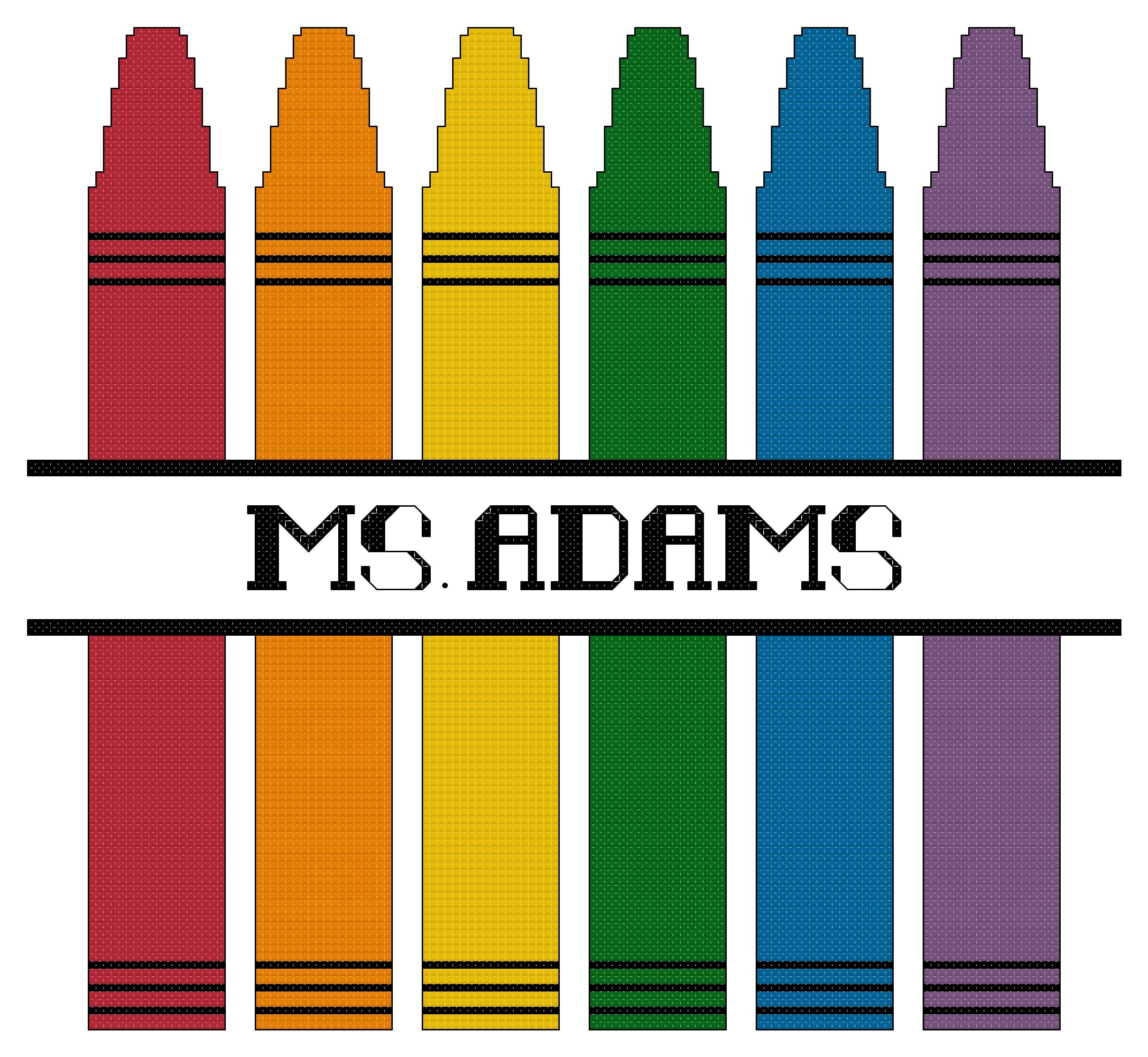 Personalized Crayons Cross Stitch Pattern Etsy UK