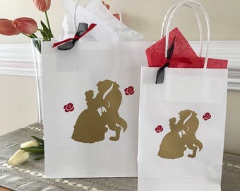 Beauty and the Beast favor, Beauty, Princess, Red Rose, Beauty and Beast  Birthday Favor Box , Party Supplies