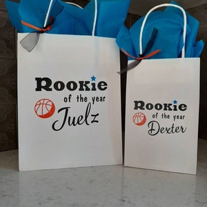 Rookie of the Year Birthday Party Bag, Baller Party Bag, 1st Birthday Party, Basketball Party Bag, Sports Party Favor Custom Gift Bags