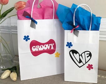 70s Retro Party Favor Bag, Groovy Birthday Gift