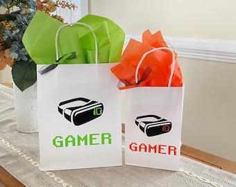 Gamer Birthday Party Favor Bags, Video Game Decorations