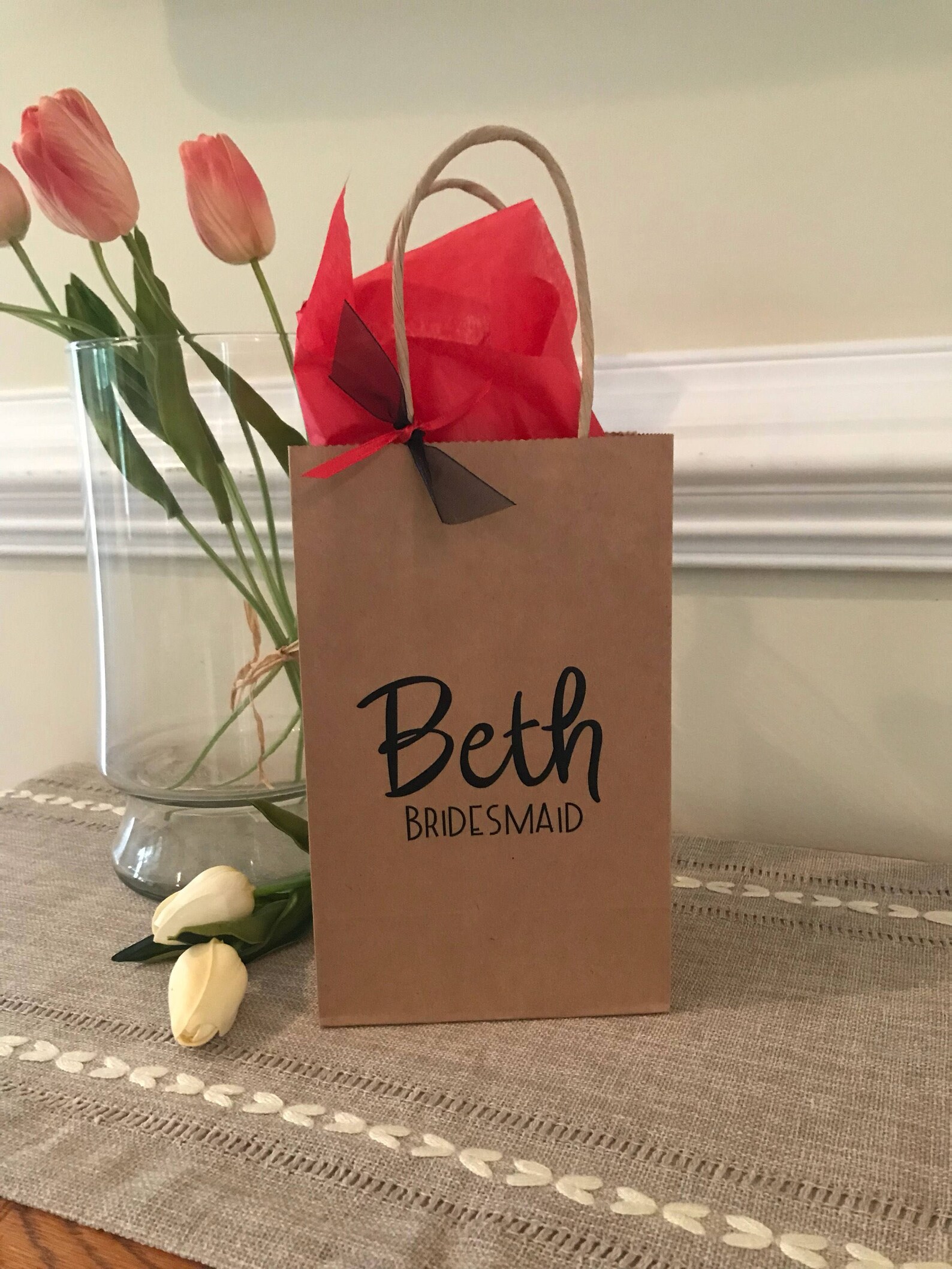 Custom Wedding Name Gift Bag Personalized Gift Bag Wedding Etsy