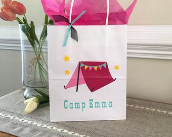 Glamping Party Bag, Girls Camping Birthday Bag, Girls Camping Treat Bag, Goody Bag Glamping Birthday Favor Bag