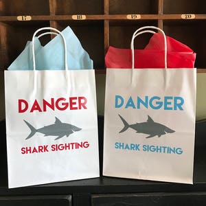 Shark Party Bag, Shark Birthday Party Bag, Under the Sea Birthday Treat Bags, Ocean Favor Bags, Shark Baby Shower, Ocean Birthday Party