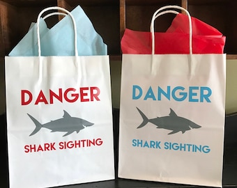 Shark Party Favor Bag, Under the Sea Birthday, Vinyl Graphic