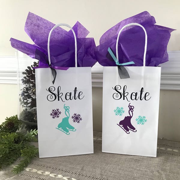 Ice Skating Party, Ice Skate Birthday Party, Custom Ice Skate Gift Bag, Skate Birthday Party Gift Bag Favor, Skate Birthday Party Supplies