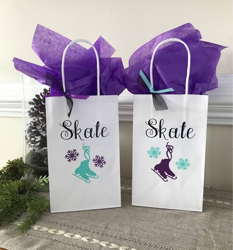 Ice Skating Party Birthday Party Custom Gift Bag Party Etsy