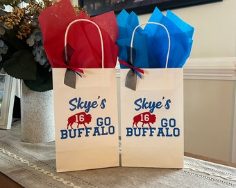 Custom Buffalo Bills Inspired Party Bag, Buffalo Bills Party Supplies, Football Party Bag, Buffalo Treat Bag, Football Birthday Party Favor