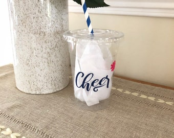 Cheerleading Party Cups, Cheerleading Birthday Cups, Cheerleader Party Cup, Cheer Party Cup, Green Product Eco-Friendly, Compostable Cup