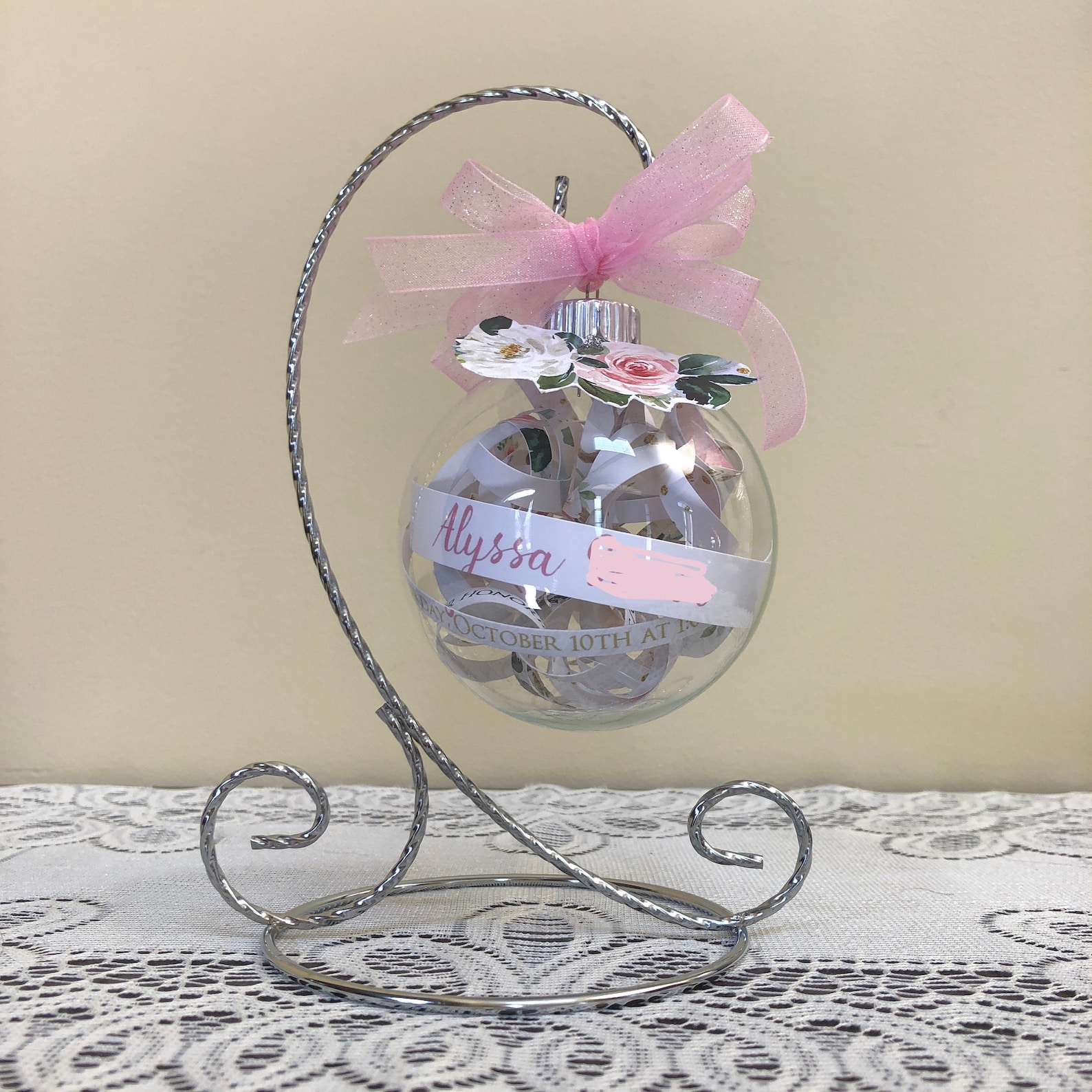 Baby Shower Invitation Ornament Personalized Ornament Etsy