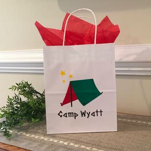 Camping Party Bags, Camping goody Bag, S&#39;mores Goody Bag, Camping Birthday Party, Camping Party Favor, Camping Favor Bag