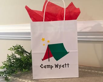 Camping Party Favor Bags, S'mores Goody Bag, Set of 4