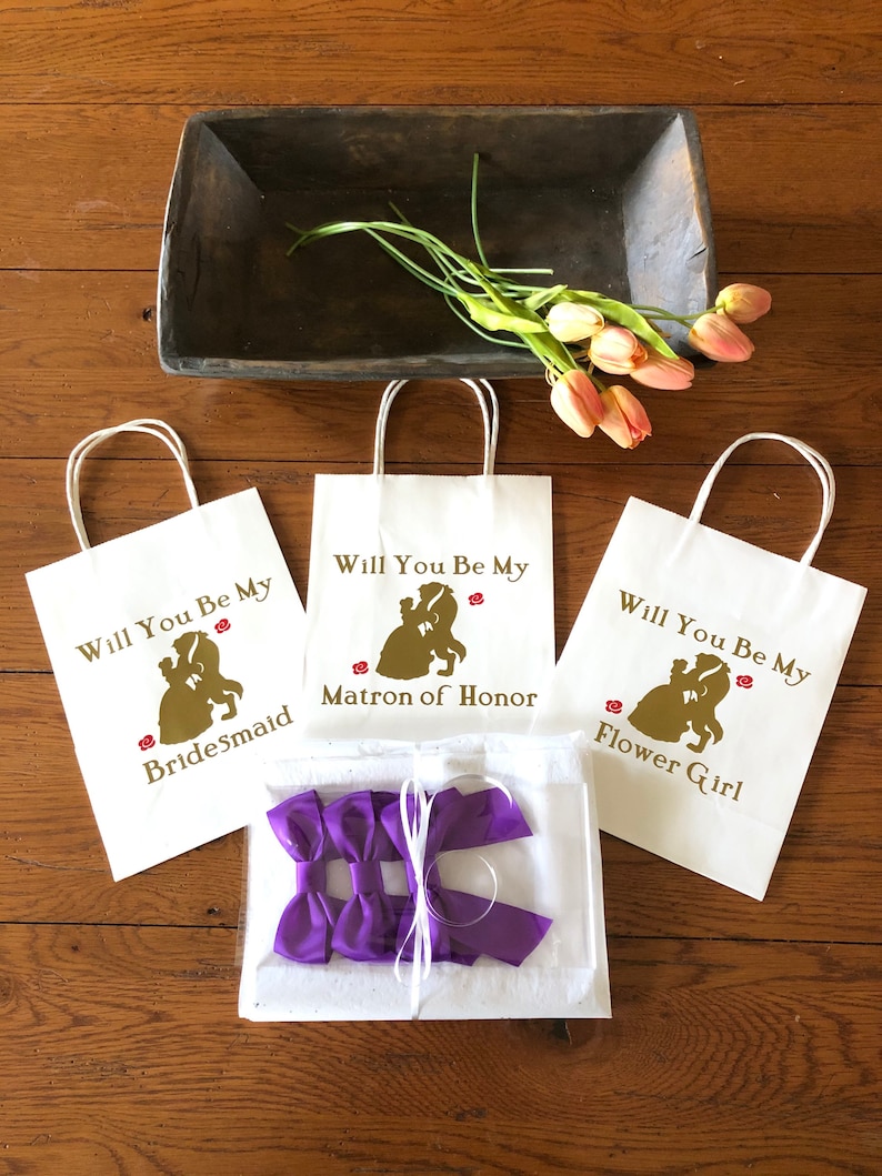 Custom Wedding Gift Bagbeauty and the Beast Bridesmaid Gift Etsy