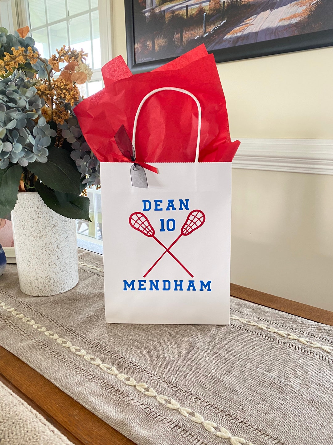 Lacrosse Party Bag, Lacrosse Favor Bag, Lacrosse Birthday Gift Bag