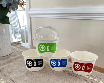 Video Game Party Snack Cup, Video Game Birthday 12oz. Snack Cup, Gamer Party Cup, Gamer Birthday Favor, Video Game Birthday Supply