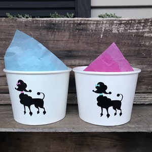 Paris Party Snack Cup, Poodle's and Paris Birthday Supplies, Poodle Birthday Party, Poodle Party Supplies, Party Ice Cream Cup, Popcorn Cup image 1