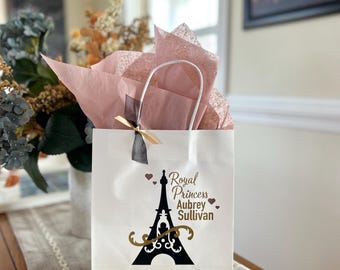 Personalized Paris Party Favor Bag, Royal Princess Birthday