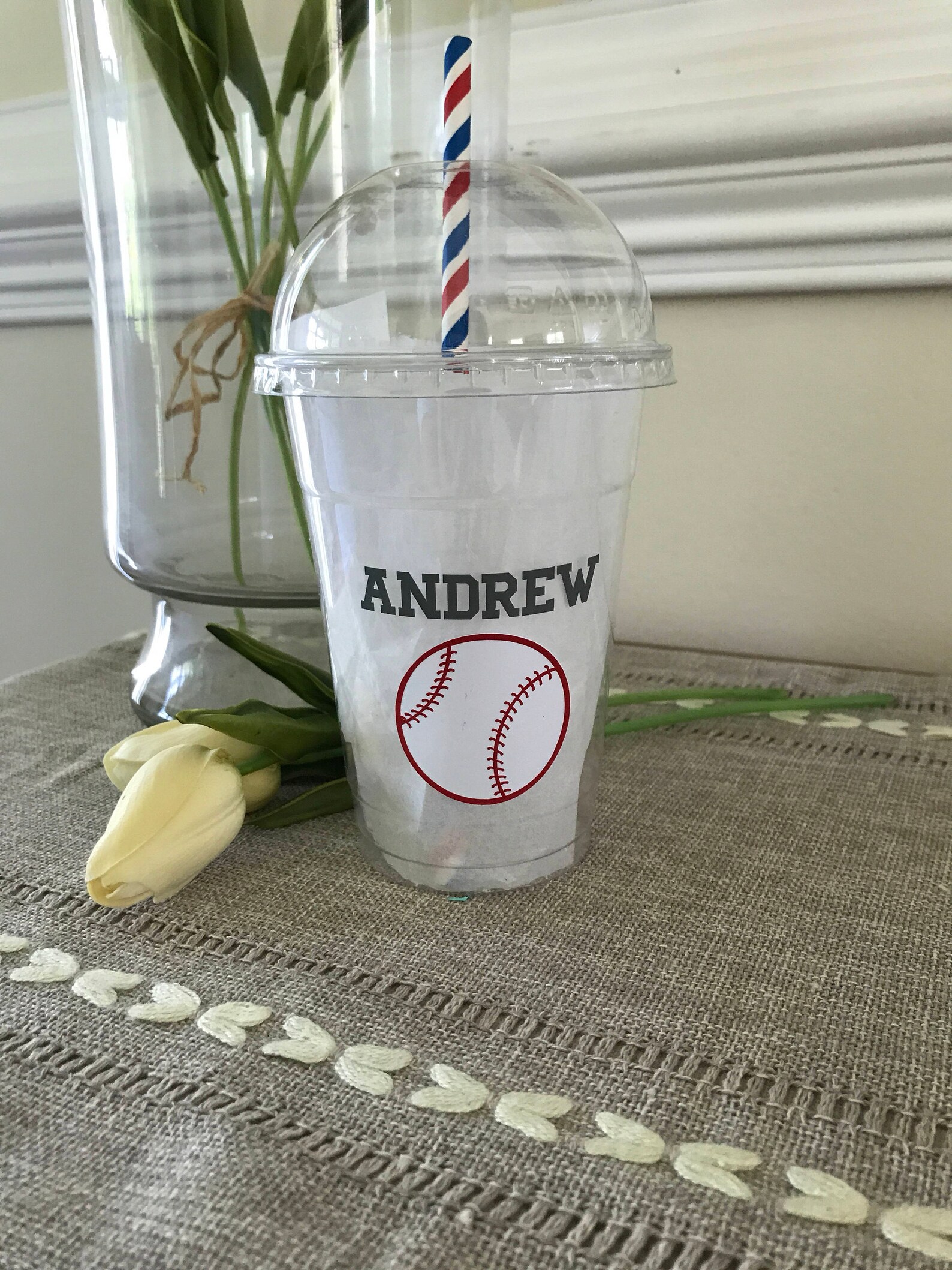 Softball Party Cup Baseball Party Cup Baseball Birthday Cup Etsy