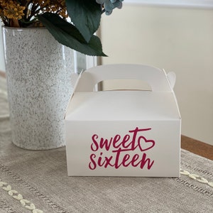 Sweet Sixteen Gable Medium Box, Sweet Sixteen Party Favor, Sweet Sixteen Birthday Party Favor, Sweet Sixteen Party Supplies, Sweet 16 Party
