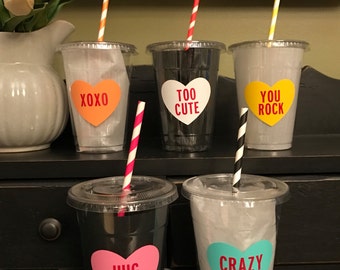 Valentines Party Cups, Eco-Friendly Biodegradable 16oz Cups