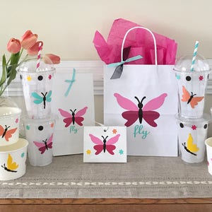 Butterfly Party Bag, Butterfly Birthday Bag, Butterfly Goody Bag, Butterfly Favor Bag, Butterfly Treat Bag, Custom Party image 3
