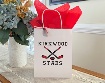 Hockey Party Bag, Hockey Birthday Party Bag, Hockey Baby Shower Favor Bag, Custom Hockey Team Party Favor Treat Bags, Hockey Party Supply