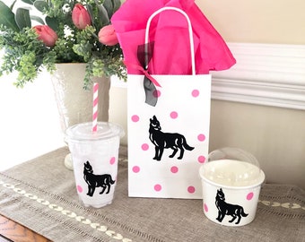 Wolf Perfect Party Set, FREE SHIPPING, Kids party includes 16 oz drink cups, 12 oz snack cup w/choice of bag size!