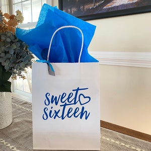 Sweet Sixteen Party Bag, 16th Birthday Favor Bag, Sweet 16 Birthday Party Bag, Sweet Sixteen Favor, Sweet Sixteen Treat Bag