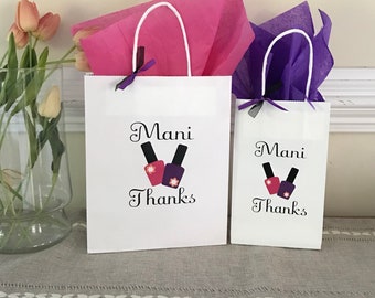 Spa Birthday Party Favor Bags, Manicure Pedicure Theme