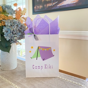 Glamping Party Bag, Woodland Glamping party,  Glamping Girls Camping Treat Bag, Goody Bag Glamping Birthday Favor Bag Party Supply