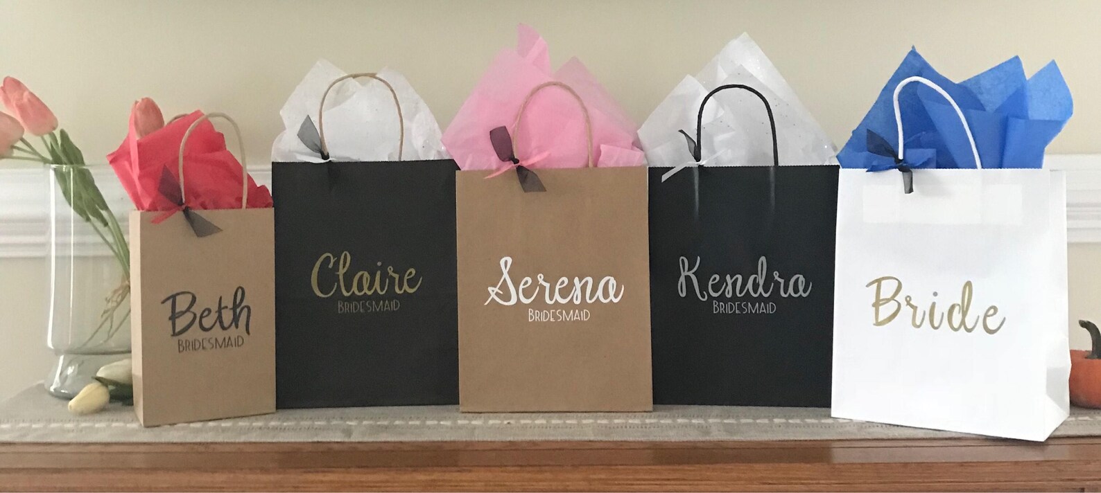 Custom Wedding Name Gift Bag Personalized Gift Bag Wedding Etsy