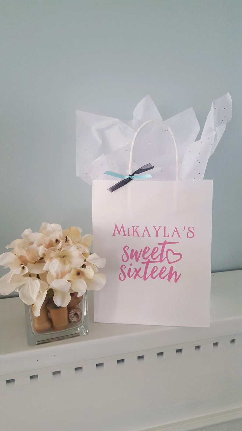 Sweet Sixteen Party Bag 16th Birthday Favor Bag Sweet 16 Etsy
