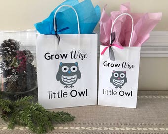 Owl Party Bag, Owl Party Favor Bags, Owl Baby Shower Treat Bag, Owl Baby Shower Decorations, Owl Party Supply, Owl Birthday Party Supplies