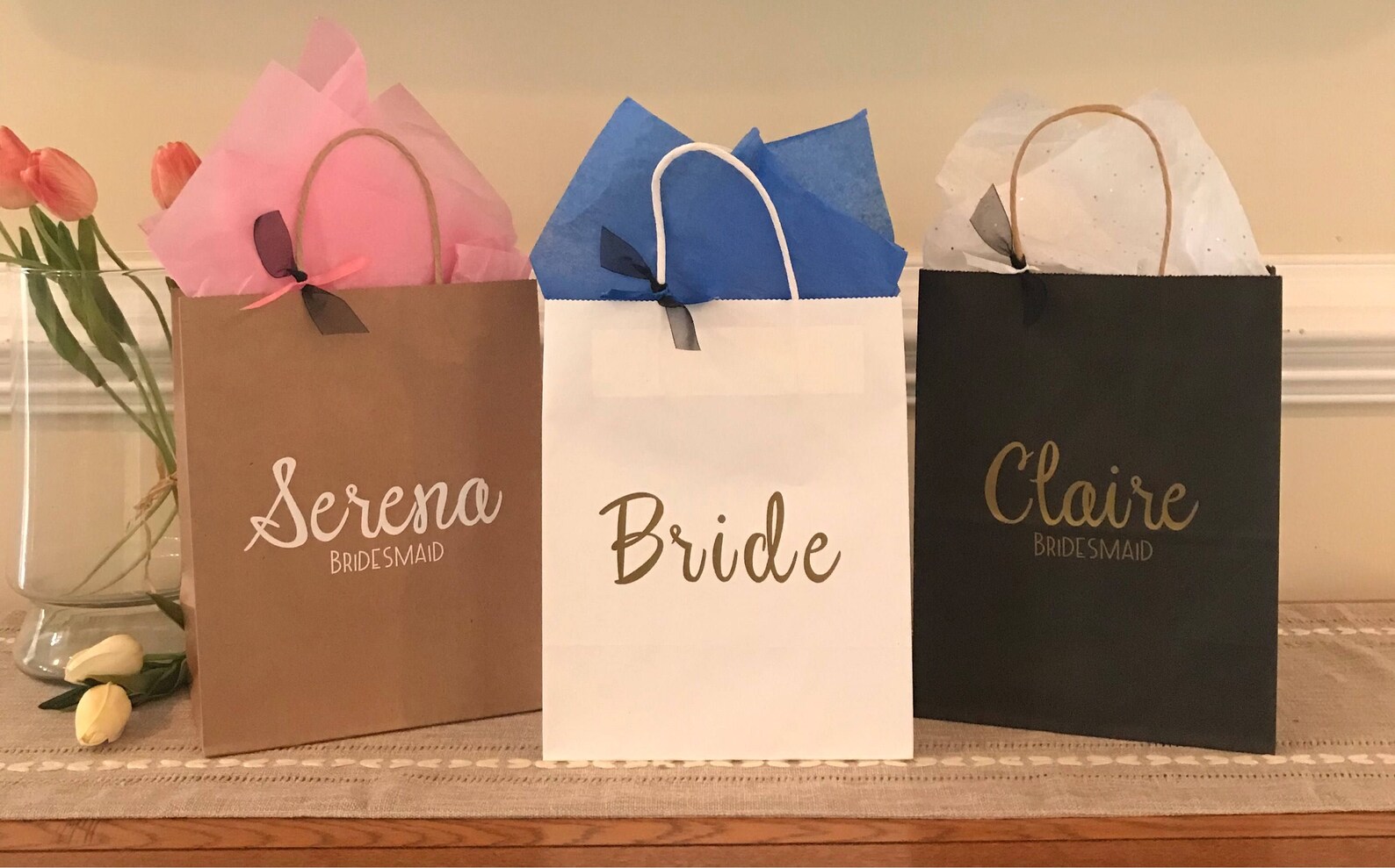 Custom Wedding Name Gift Bag Personalized Gift Bag Wedding Etsy
