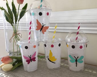 Butterfly Party Cup, Butterfly Birthday Cups, Butterfly favors, Butterfly Baby shower, 16 oz Green Product Eco-Friendly, Biodegradable Cup