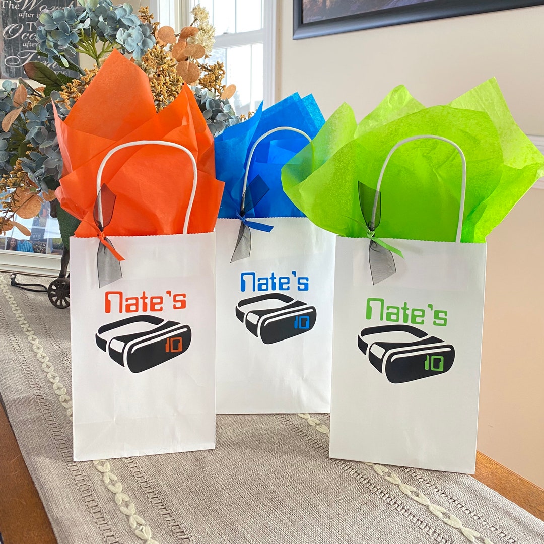 Custom Virtual Reality Party Bag, Gamer Birthday Party Supply Decorations, Virtual Reality