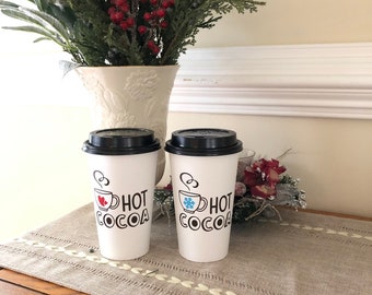 Hot Chocolate Party Cup, Winter Wonderland Party Cup, Winter Birthday Party Cup, Hot Cocoa Cups, Hot Chocolate Bar