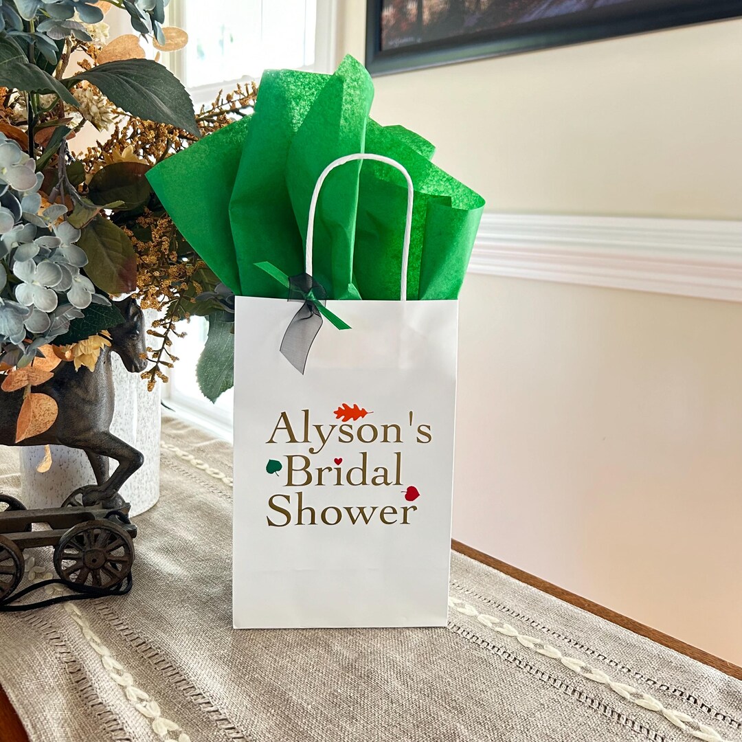 Fall Bridal Shower Gift Bag, Custom Color Treat Bags, Personalized ...