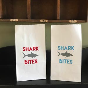 Shark Party Mini Treat Bags, Shark Birthday Candy Bar, Under the Sea Birthday Treat Bag, Shark Birthday Party Supply Favor bag