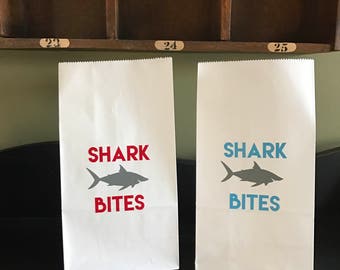Shark Party Mini Treat Bags, Shark Birthday Candy Bar, Under the Sea Birthday Treat Bag, Shark Birthday Party Supply Favor bag